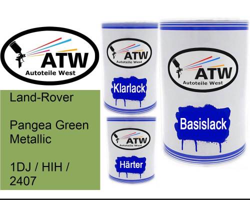 Land-Rover, Pangea Green Metallic, 1DJ / HIH / 2407: 500ml Lackdose + 500ml Klarlack + 250ml Härter - Set, von ATW Autoteile West.